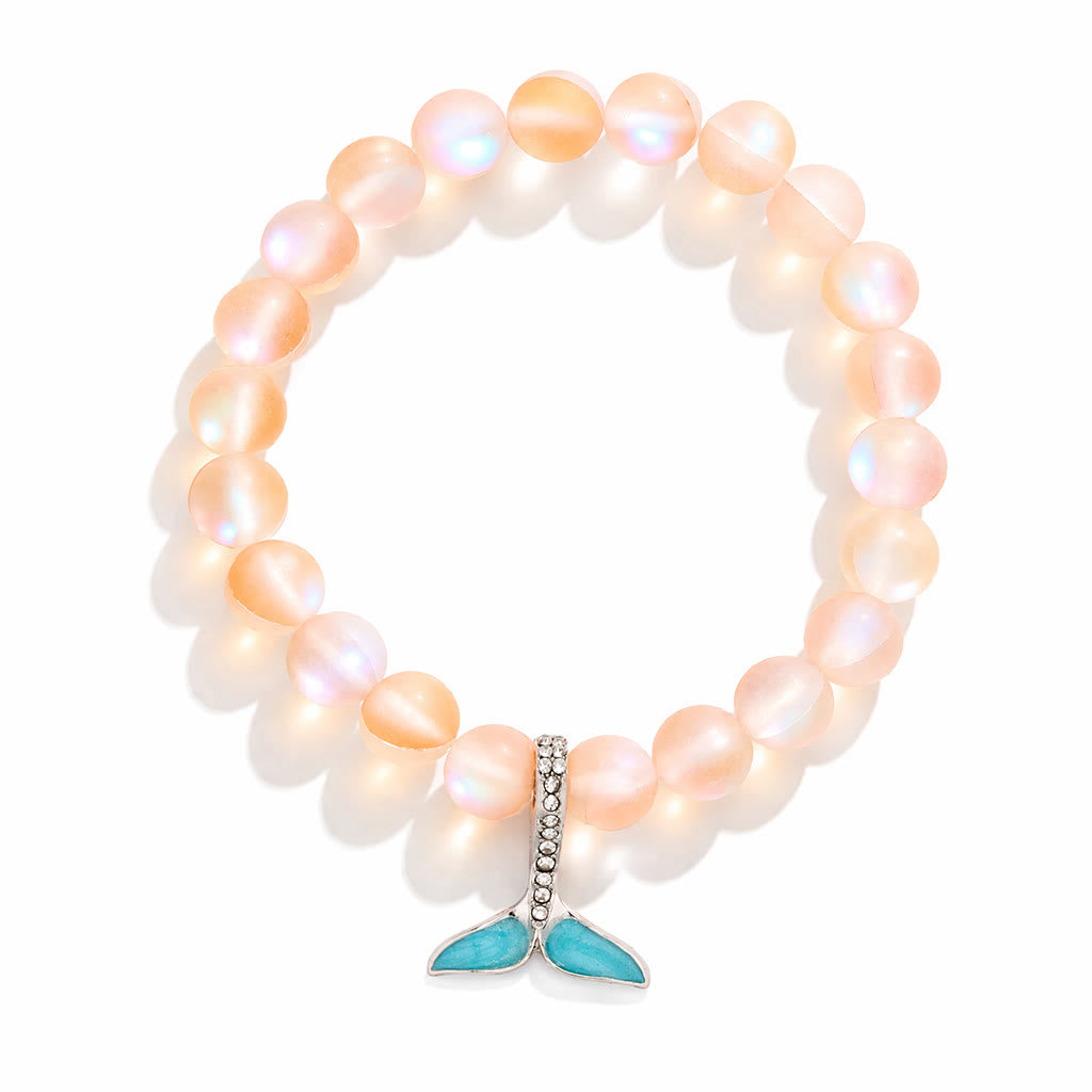Ocean Guardian Protect Whale Bracelet - Recycled 8mm Frosted Sea Glass Beads With Whale Tail - image 18