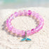 Ocean Guardian Protect Whale Bracelet - Recycled 8mm Frosted Sea Glass Beads With Whale Tail - Pink - Approx. 6.93"/17.6cm - image 22