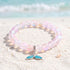 Ocean Guardian Protect Whale Bracelet - Recycled 8mm Frosted Sea Glass Beads With Whale Tail - Light Pink - Approx. 6.93"/17.6cm - image 19