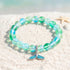 Ocean Guardian Protect Whale Bracelet - Recycled 8mm Frosted Sea Glass Beads With Whale Tail - Green - Approx. 6.93"/17.6cm - image 13