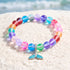 Ocean Guardian Protect Whale Bracelet - Recycled 8mm Frosted Sea Glass Beads With Whale Tail - Rainbow - Approx. 6.93"/17.6cm - image 10