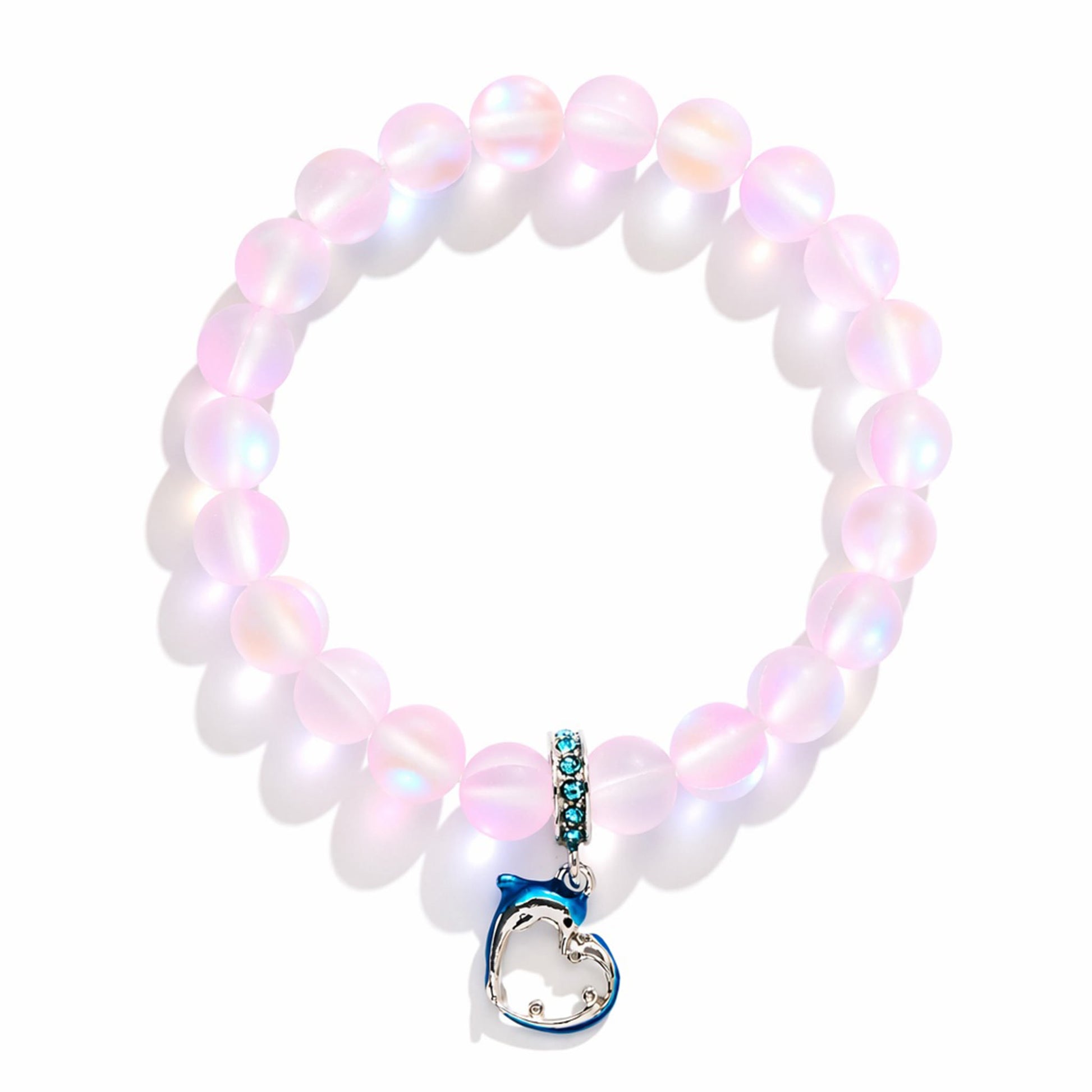 Ocean Guardian Dolphin Bracelet - Handmade Recycled 8mm Frosted Sea Glass Beads With Dolphin Charm - image 21