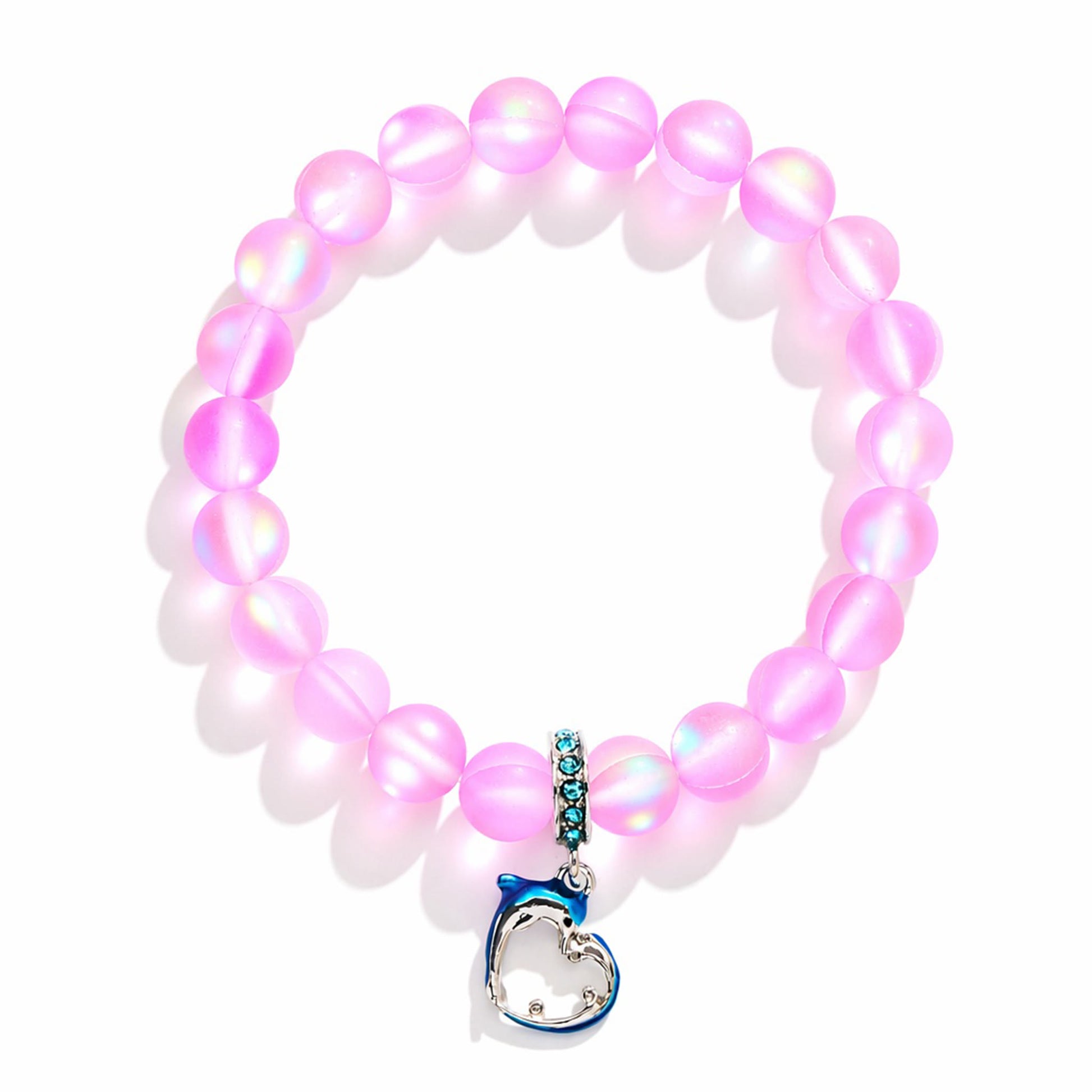 Ocean Guardian Dolphin Bracelet - Handmade Recycled 8mm Frosted Sea Glass Beads With Dolphin Charm - image 24