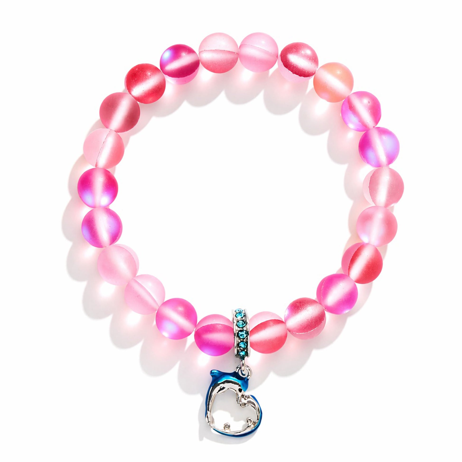 Ocean Guardian Dolphin Bracelet - Handmade Recycled 8mm Frosted Sea Glass Beads With Dolphin Charm - image 9