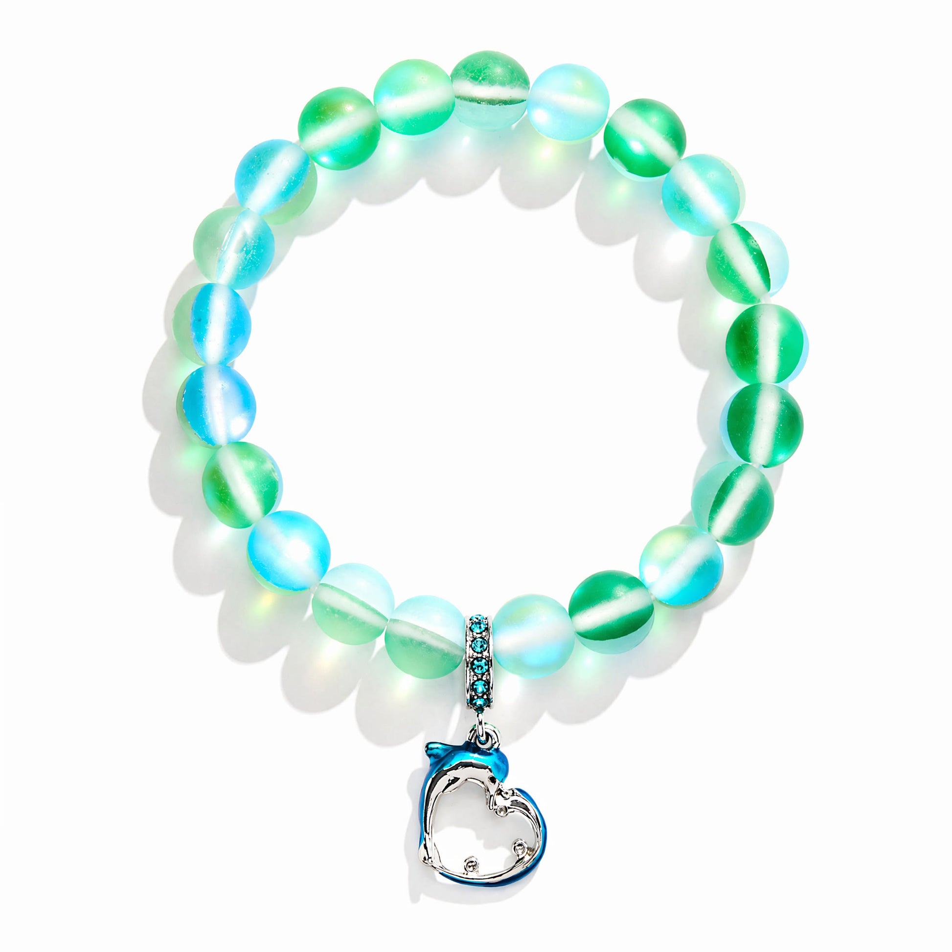 Ocean Guardian Dolphin Bracelet - Handmade Recycled 8mm Frosted Sea Glass Beads With Dolphin Charm - image 15