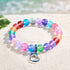 Ocean Guardian Dolphin Bracelet - Handmade Recycled 8mm Frosted Sea Glass Beads With Dolphin Charm - Rainbow - Approx. 6.93"/17.6cm - image 10