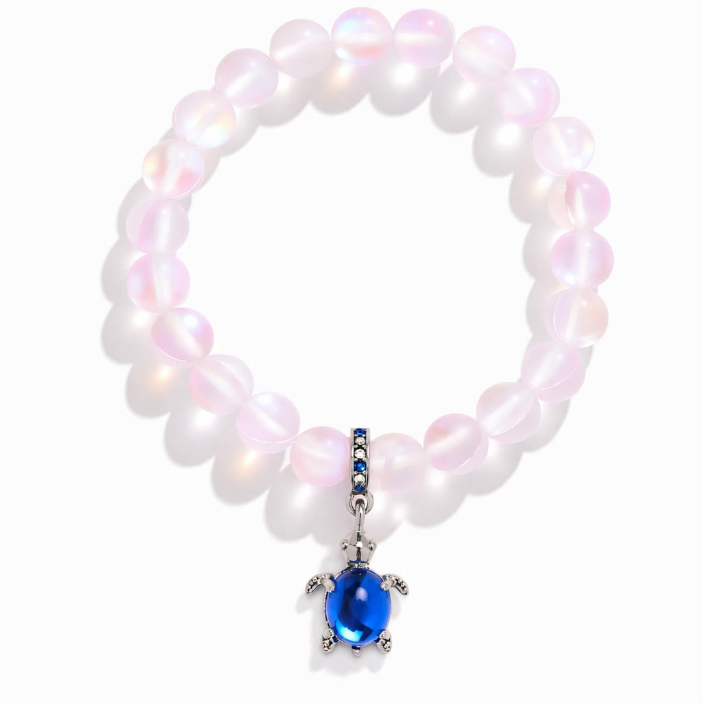 Ocean Conservation Turtle Bracelet For Sea Turtle Lovers - Recycled 8mm Frosted Sea Glass Beads - image 21