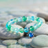 Ocean Conservation Turtle Bracelet For Sea Turtle Lovers - Recycled 8mm Frosted Sea Glass Beads - image 6
