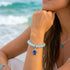 Ocean Conservation Turtle Bracelet For Sea Turtle Lovers - Recycled 8mm Frosted Sea Glass Beads - image 8