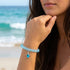 Save Marine Animals Turtle Bracelet - Recycled 8mm Frosted Sea Glass Beads With Crystal Turtle Pendant - image 1