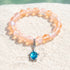 Save Marine Animals Turtle Bracelet - Recycled 8mm Frosted Sea Glass Beads With Crystal Turtle Pendant - Yellow - Approx. 6.93"/17.6cm - image 15