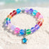 Save Marine Animals Turtle Bracelet - Recycled 8mm Frosted Sea Glass Beads With Crystal Turtle Pendant - Rainbow - Approx. 6.93"/17.6cm - image 12