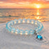 Save Marine Animals Turtle Bracelet - Recycled 8mm Frosted Sea Glass Beads With Crystal Turtle Pendant - image 6