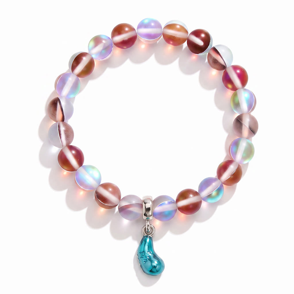 Supports Marine Life Ocean Drop Bracelet - Recycled 8mm Frosted Sea Glass Beads With Blue Teardrop Charm - image 27
