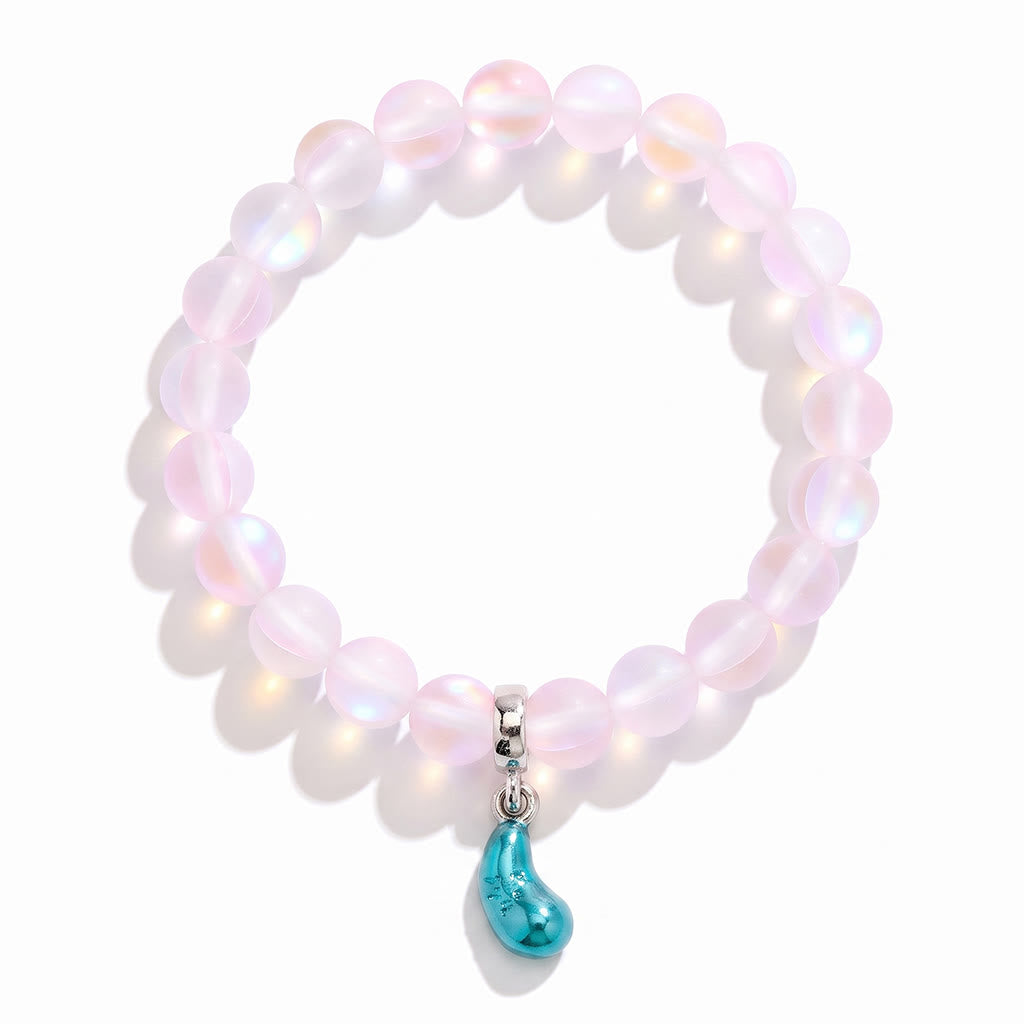 Supports Marine Life Ocean Drop Bracelet - Recycled 8mm Frosted Sea Glass Beads With Blue Teardrop Charm - image 21