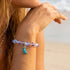Supports Marine Life Ocean Drop Bracelet - Recycled 8mm Frosted Sea Glass Beads With Blue Teardrop Charm - image 26