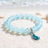 Supports Marine Life Ocean Drop Bracelet - Recycled 8mm Frosted Sea Glass Beads With Blue Teardrop Charm - image 6