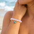 Supports Marine Life Ocean Drop Bracelet - Recycled 8mm Frosted Sea Glass Beads With Blue Teardrop Charm - image 20