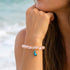 Supports Marine Life Ocean Drop Bracelet - Recycled 8mm Frosted Sea Glass Beads With Blue Teardrop Charm - image 17