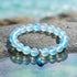 Supports Marine Life Ocean Drop Bracelet - Recycled 8mm Frosted Sea Glass Beads With Blue Teardrop Charm - image 5