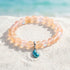 Supports Marine Life Ocean Drop Bracelet - Recycled 8mm Frosted Sea Glass Beads With Blue Teardrop Charm - Yellow - Approx. 6.93"/17.6cm - image 16