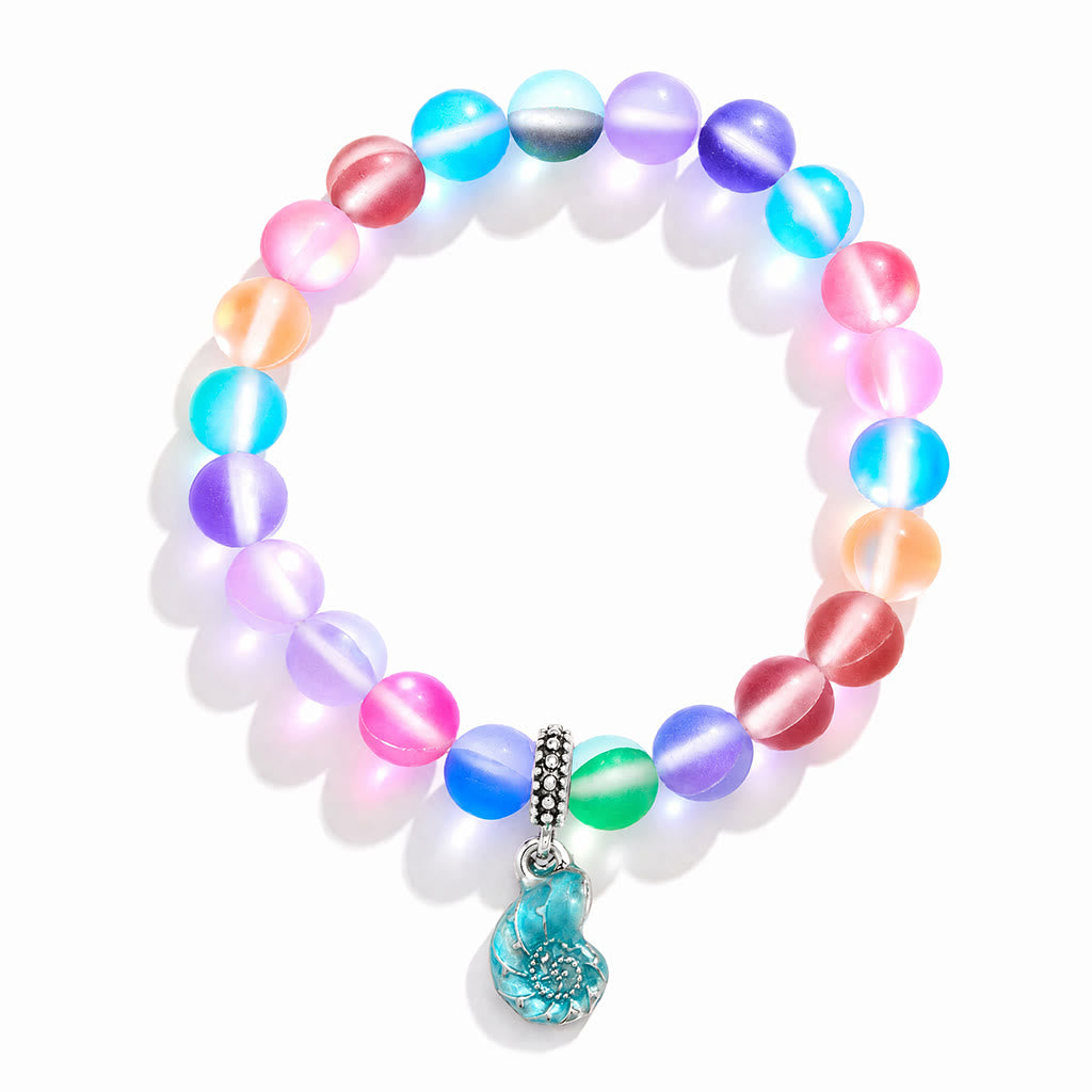 Aqua Blue Conch Bracelet - Recycled 8mm Frosted Sea Glass Beads That Save Marine Life - image 15