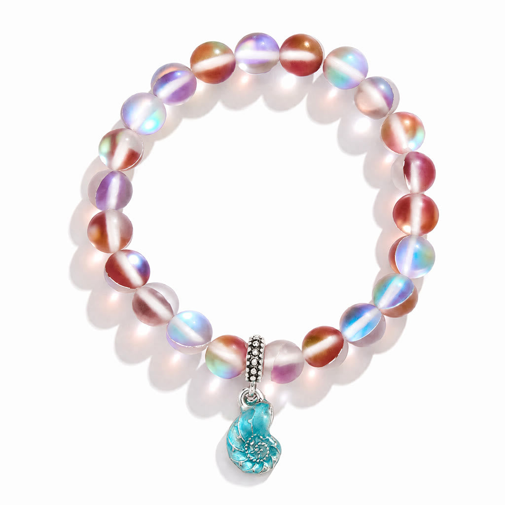 Aqua Blue Conch Bracelet - Recycled 8mm Frosted Sea Glass Beads That Save Marine Life - image 27