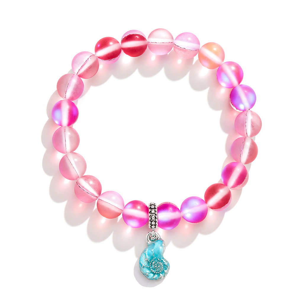 Aqua Blue Conch Bracelet - Recycled 8mm Frosted Sea Glass Beads That Save Marine Life - image 12