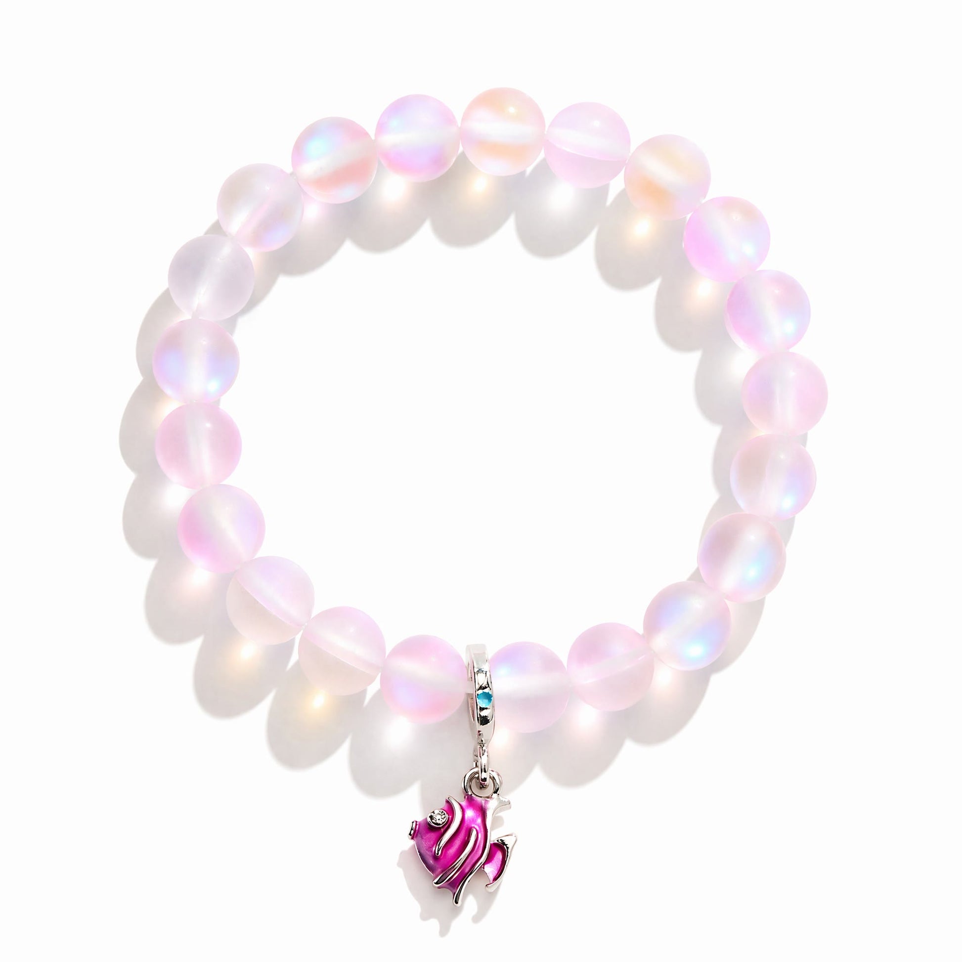Pink Tropical Fish Bracelet - Recycled 8mm Frosted Sea Glass Beads For Ocean Conservation - image 21