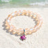 Pink Tropical Fish Bracelet - Recycled 8mm Frosted Sea Glass Beads For Ocean Conservation - Yellow - Approx. 6.93"/17.6cm - image 16