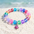 Pink Tropical Fish Bracelet - Recycled 8mm Frosted Sea Glass Beads For Ocean Conservation - Rainbow - Approx. 6.93"/17.6cm - image 13