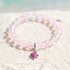 Pink Tropical Fish Bracelet - Recycled 8mm Frosted Sea Glass Beads For Ocean Conservation - Light Pink - Approx. 6.93"/17.6cm - image 19
