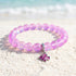 Pink Tropical Fish Bracelet - Recycled 8mm Frosted Sea Glass Beads For Ocean Conservation - Pink - Approx. 6.93"/17.6cm - image 22