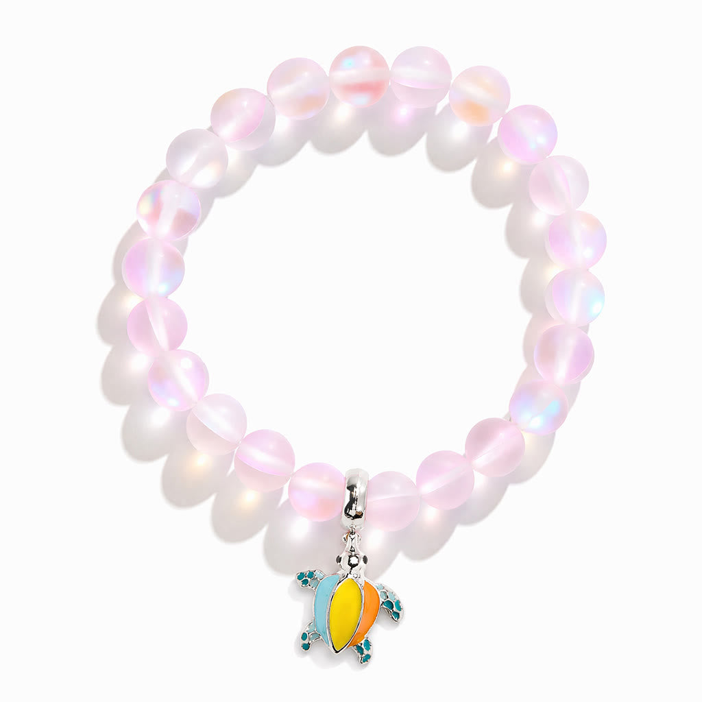 Colorful Turtle Charm Bracelet - Recycled 8mm Frosted Sea Glass Beads From Ocean Trash To Treasure - image 21