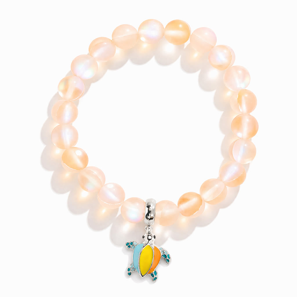 Colorful Turtle Charm Bracelet - Recycled 8mm Frosted Sea Glass Beads From Ocean Trash To Treasure - image 18