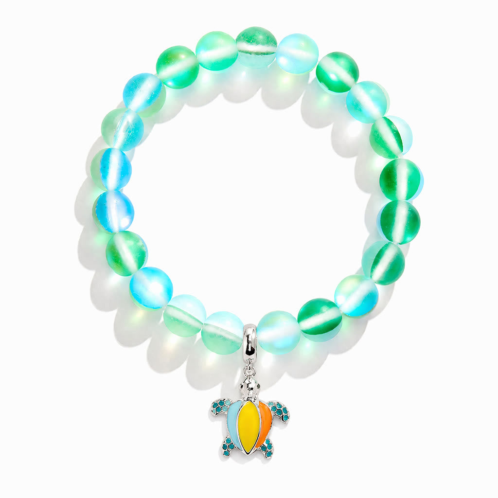 Colorful Turtle Charm Bracelet - Recycled 8mm Frosted Sea Glass Beads From Ocean Trash To Treasure - image 15
