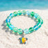 Colorful Turtle Charm Bracelet - Recycled 8mm Frosted Sea Glass Beads From Ocean Trash To Treasure - Green - Approx. 6.93"/17.6cm - image 13