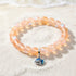 Save The Fish Blue Pufferfish Bracelet - Recycled 8mm Frosted Sea Glass Beads With Blue Fish Pendant - Yellow - Approx. 6.93"/17.6cm - image 16