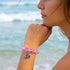 Save The Fish Blue Pufferfish Bracelet - Recycled 8mm Frosted Sea Glass Beads With Blue Fish Pendant - image 11