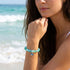 Save The Fish Blue Pufferfish Bracelet - Recycled 8mm Frosted Sea Glass Beads With Blue Fish Pendant - image 14