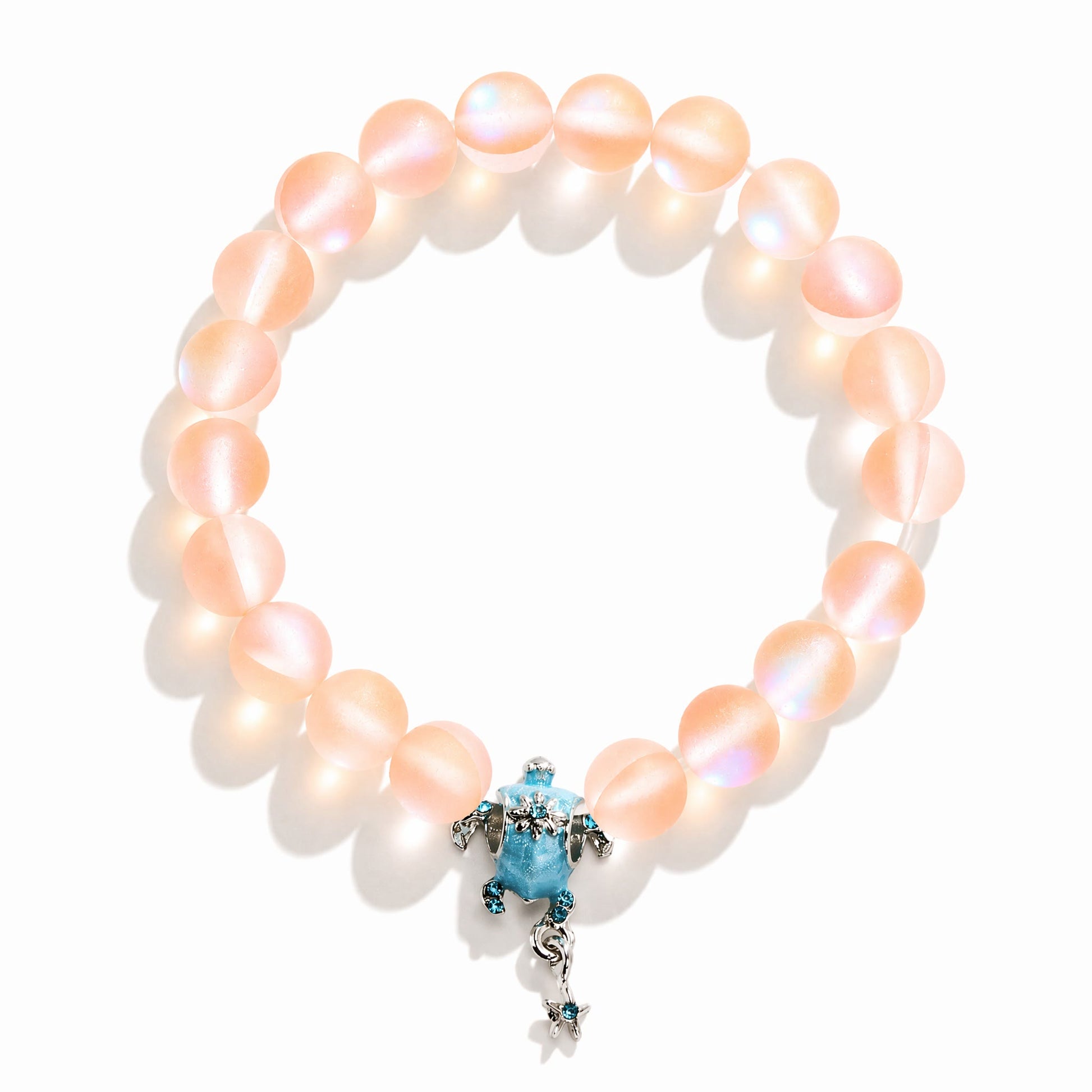 Save The Sea Turtles Bracelet - Recycled 8mm Frosted Sea Glass Beads With Turtle & Starfish Charm - image 18