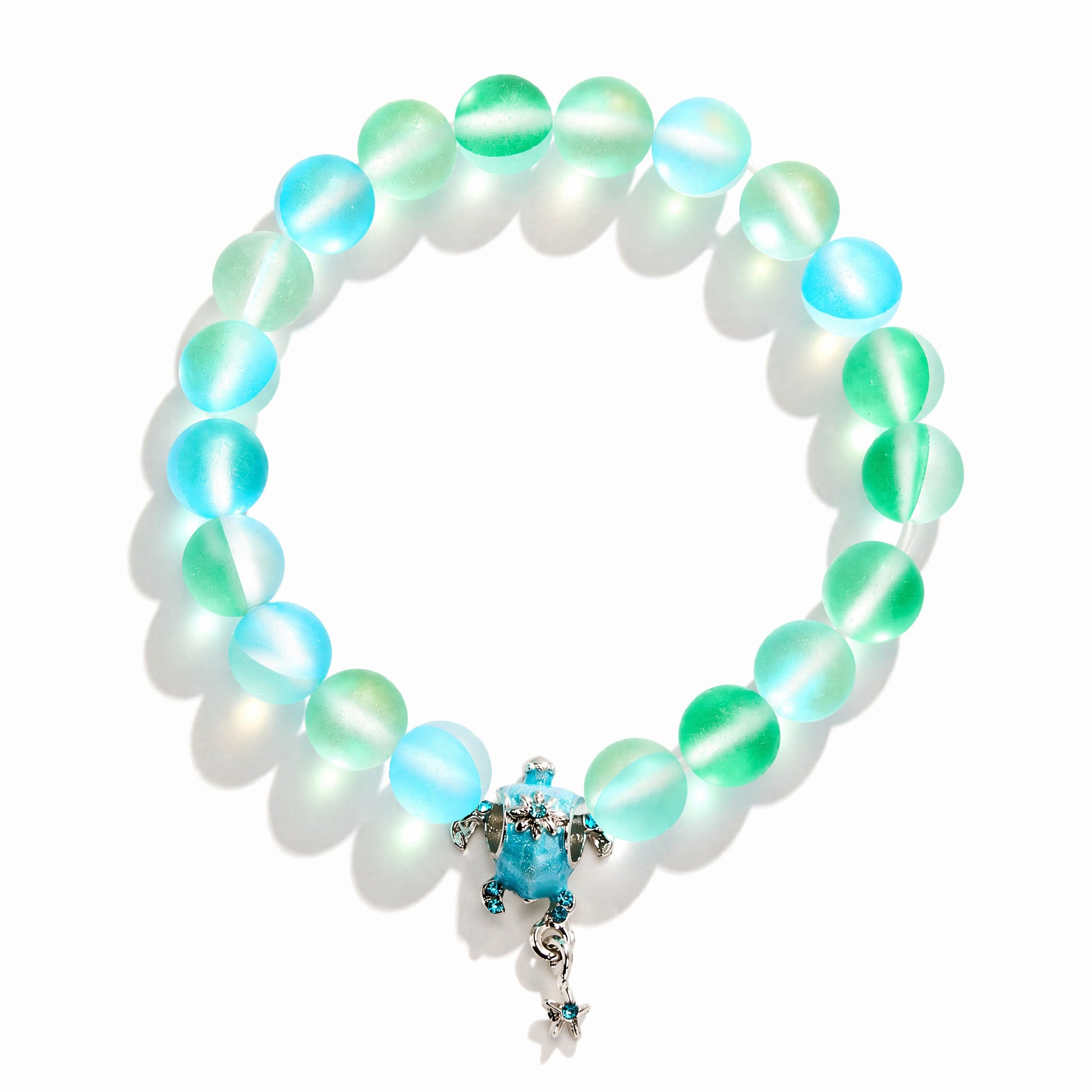 Save The Sea Turtles Bracelet - Recycled 8mm Frosted Sea Glass Beads With Turtle & Starfish Charm - image 15