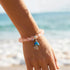 Save The Sea Light Blue Jellyfish Bracelet - Recycled 8mm Frosted Sea Glass Beads With Jellyfish Charm - image 17