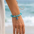 Save The Sea Light Blue Jellyfish Bracelet - Recycled 8mm Frosted Sea Glass Beads With Jellyfish Charm - image 14