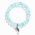 Protect The Ocean Marine Bracelet - Recycled 8mm Frosted Sea Glass Beads With Silver & Blue Dolphin - image 0