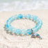Protect The Ocean Marine Bracelet - Recycled 8mm Frosted Sea Glass Beads With Silver & Blue Dolphin - image 6