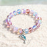Protect The Ocean Marine Bracelet - Recycled 8mm Frosted Sea Glass Beads With Silver & Blue Dolphin - Red - Approx. 6.93"/17.6cm - image 25