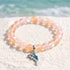 Protect The Ocean Marine Bracelet - Recycled 8mm Frosted Sea Glass Beads With Silver & Blue Dolphin - Yellow - Approx. 6.93"/17.6cm - image 16