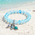 The Ocean Trio Charms Bracelet - Recycled 8mm Frosted Sea Glass Beads To Saves Marine Life - image 6