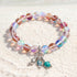 The Ocean Trio Charms Bracelet - Recycled 8mm Frosted Sea Glass Beads To Saves Marine Life - Red - Approx. 6.93"/17.6cm - image 25